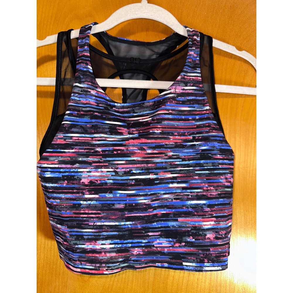 lululemon athletica Striped Multi-Color Racerback Tank Top - Black, Blue, Pink